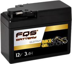 FQS GELBTR4A-5 - Batería Moto GEL 12v 3Ah 45A CCA + D