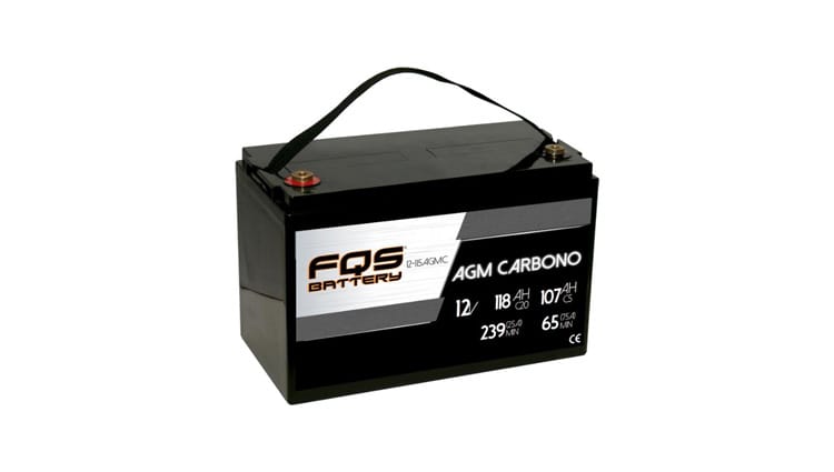 Batería FQS12-115AGMC de la gama de Tracción Ligera de FQS Battery, con tecnología AGM Carbono.