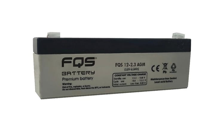 Batería FQS12-2.3AGM de la gama de Tracción Ligera de FQS Battery, con tecnología AGM.