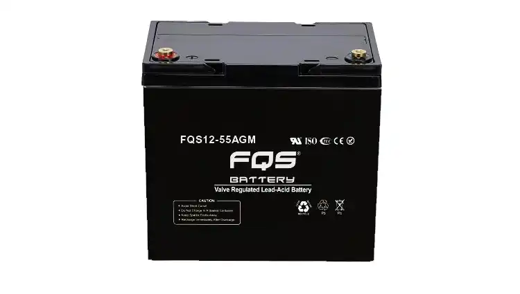 Batería 12-55AGM de la gama de AGM estacionariode FQS Battery, con tecnología AGM.