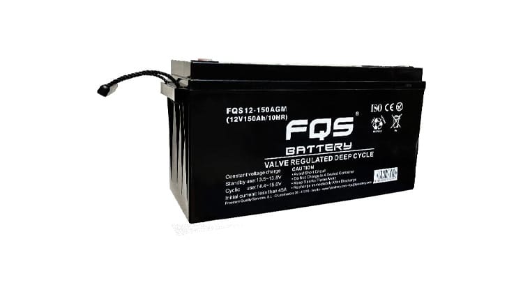 Batería 12-150AGM de la gama de Tracción Ligera de FQS Battery, con tecnología AGM.