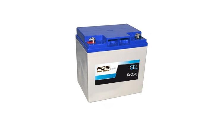 Batería 12-28GEL de la gama de Tracción Ligera de FQS Battery, con tecnología GEL.