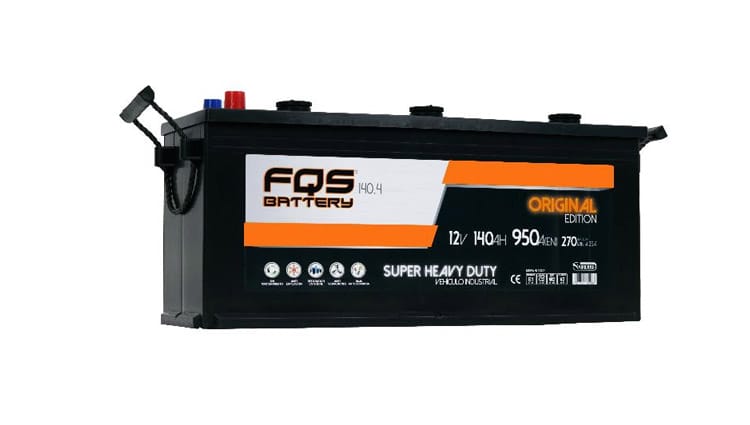 Bateria FQS140.4 da gama Original para veículo industrial da marca FQS BATTERY. 12V 140AH 950A (EN) +D