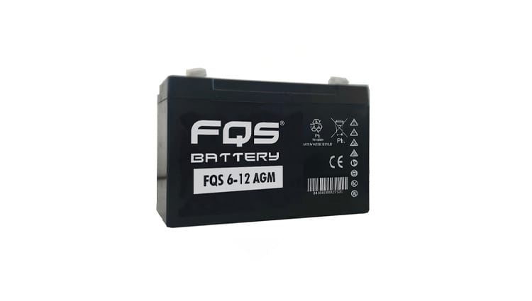Batería 6-12AGM de la gama de Tracción Ligera de FQS Battery, con tecnología AGM.