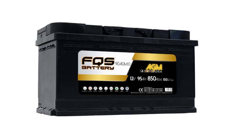 Batería FQS90AGM.0 de FQS Battery de la Gama AGM. Aptas para vehículos dotados de sistema STAR&STOP con frenada regenerativa.